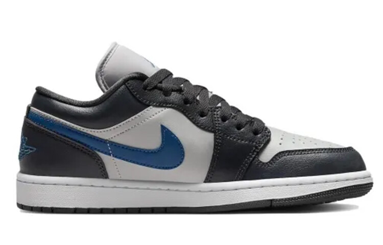 

Кроссовки Air Jordan 1 Vintage Basketball Shoes Unisex Low-top Black/grey/blue, черный/серый/синий