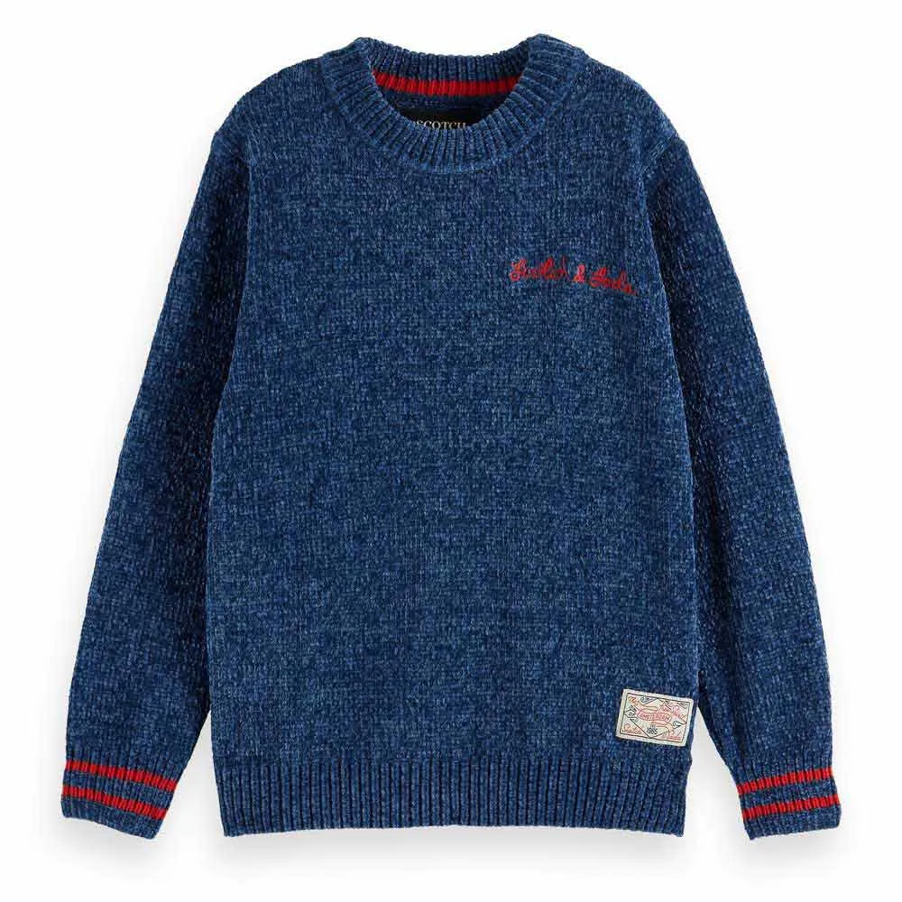 

Свитер Scotch & Soda Regular Fit Velvet Chenille, синий