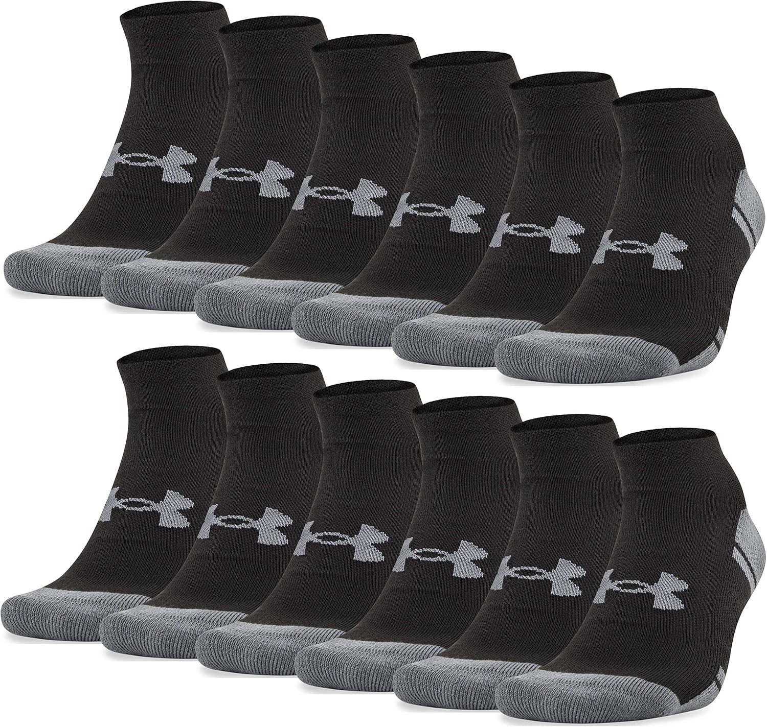 

Носки Under Armour Adult Resistor 3.0 No Show, набор из нескольких пар, Black/Graphite (12-Pairs)
