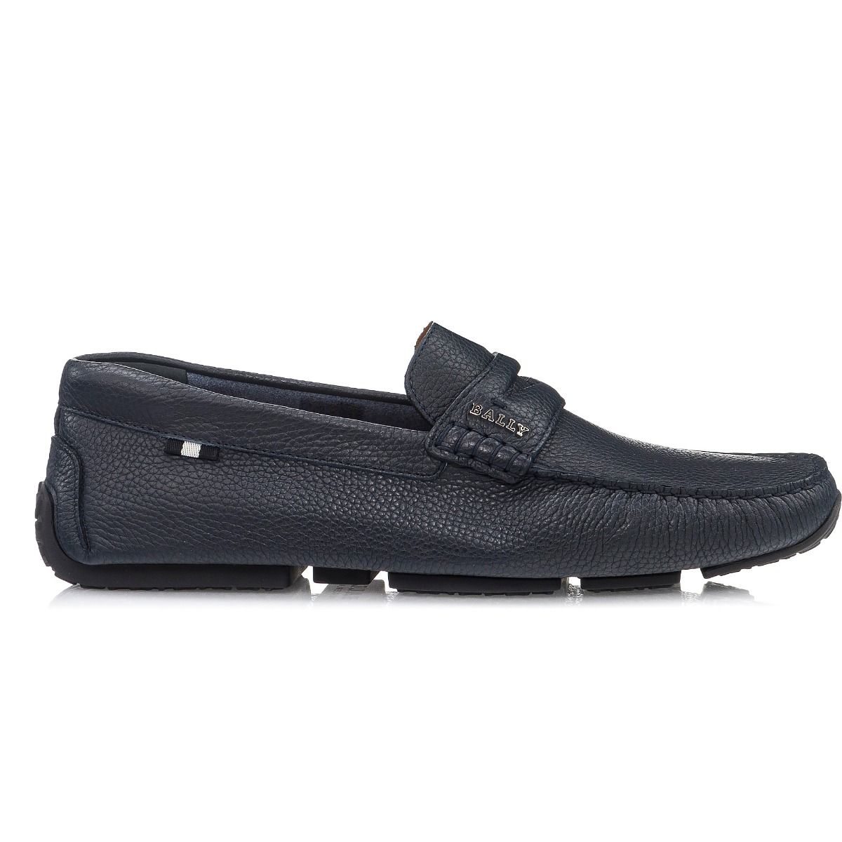 

Bally Pavel 6217578 Мужские темно-синие туфли для вождения из бычьей кожи с принтом