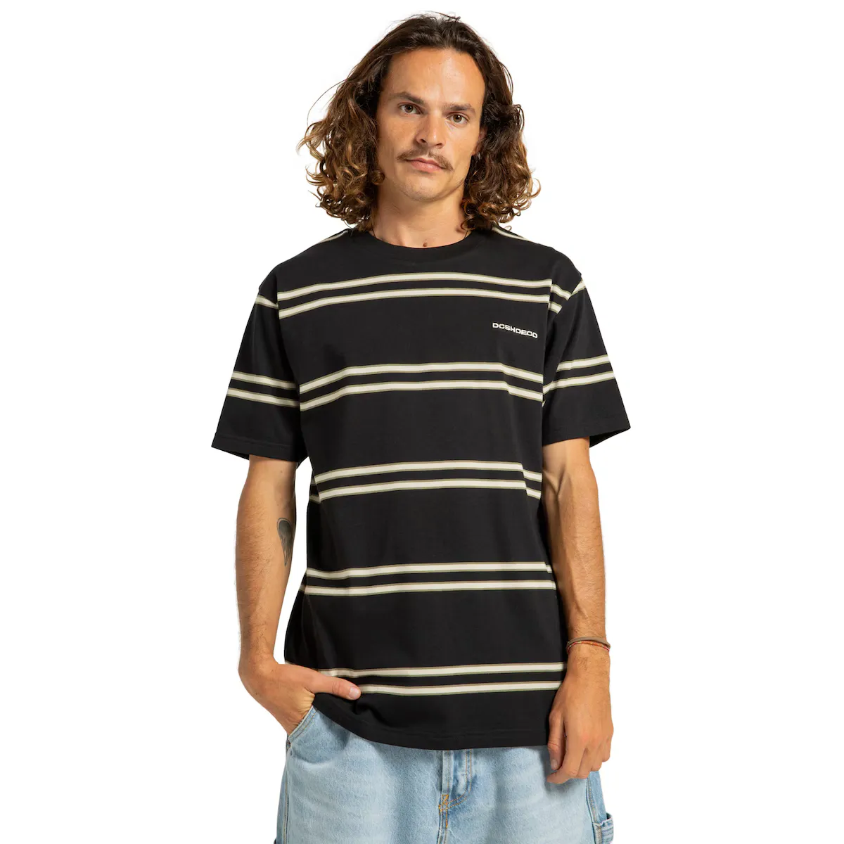 

Мужская футболка DC Shoes Portside Stripe, черный