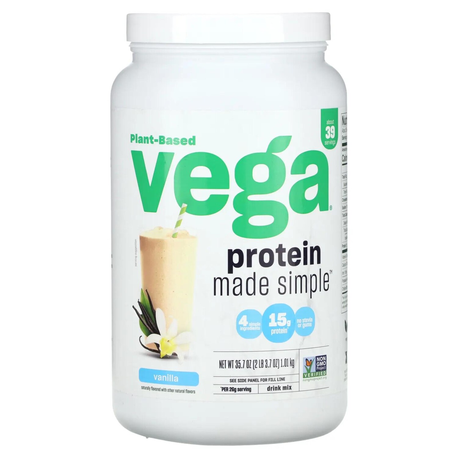 

Vega На растительной основе Protein Made Simple ваниль 2 фунта (3,7 унции)