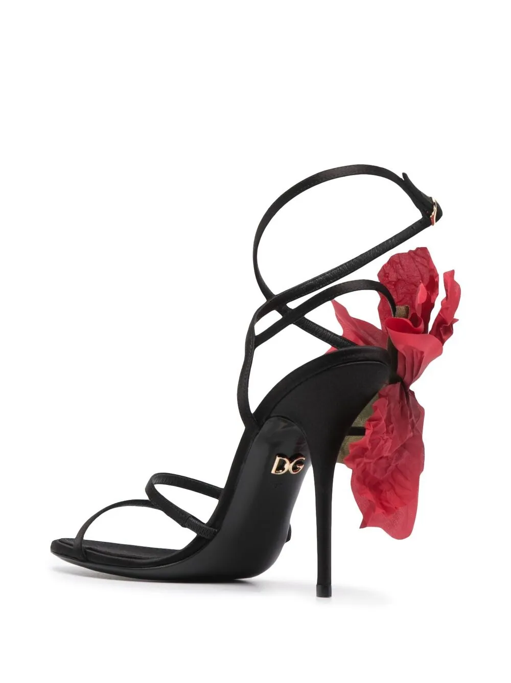 Босоножки с цветочной аппликацией Dolce & Gabbana, черный — фото 3