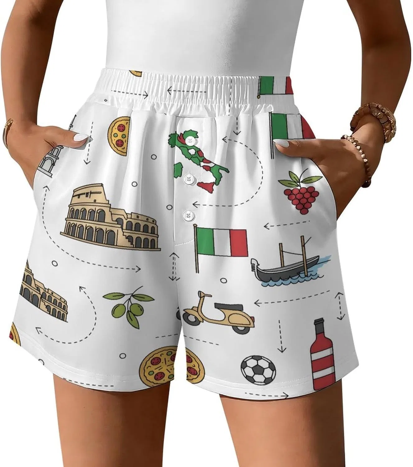 Шорты женские спортивные с флагом Италии, Style-5