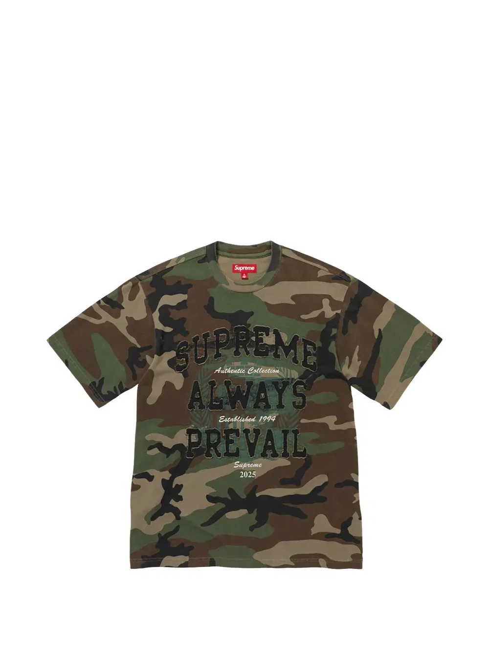 Футболка с коротким рукавом камуфляжной расцветки Supreme, зеленый