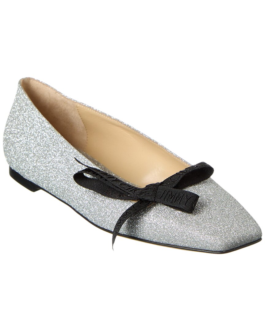 Балетки Jimmy Choo Veda Glitter, серебряный