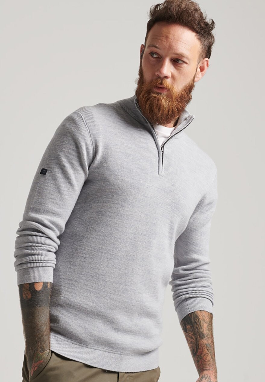 

Джемпер HALF ZIP Superdry, светло-серый