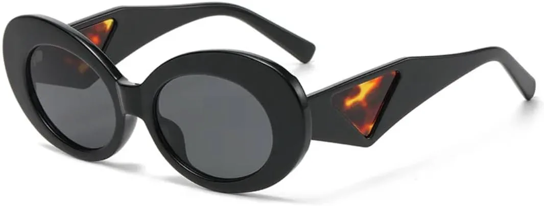 

Солнцезащитные очки для мужчин и женщин - защита UV400 - овальные линзы "кошачий глаз" с градиентом для занятий спортом на открытом воздухе и вождения DSVIGF, Black