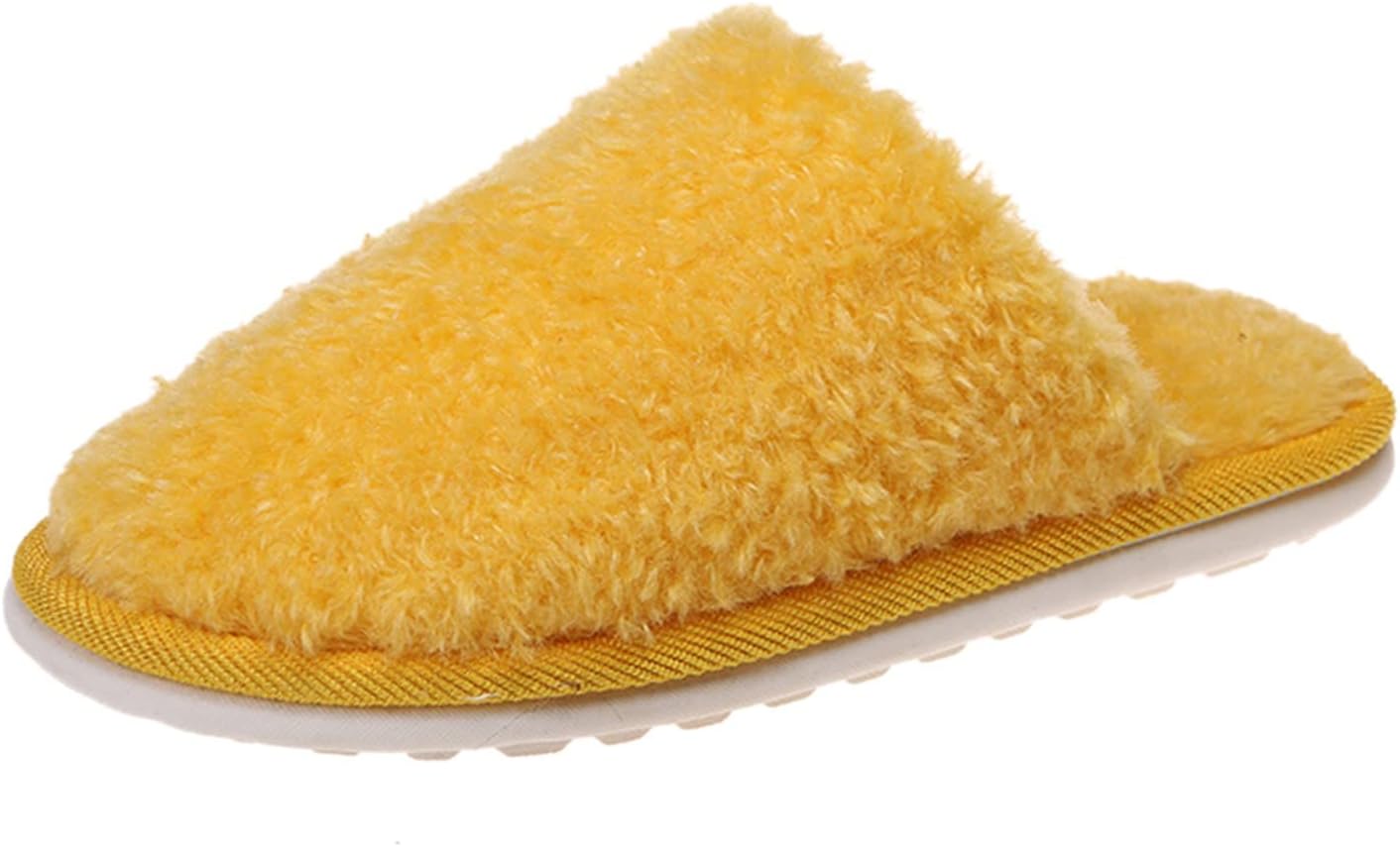 

Зимние тапочки KRIDDR для мужчин и женщин, нескользящие, из хлопкового плюша, домашние, с толстой подошвой, удобные и теплые, желтый