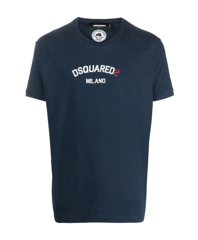 Синяя повседневная футболка с коротким рукавом Dsquared2, синий