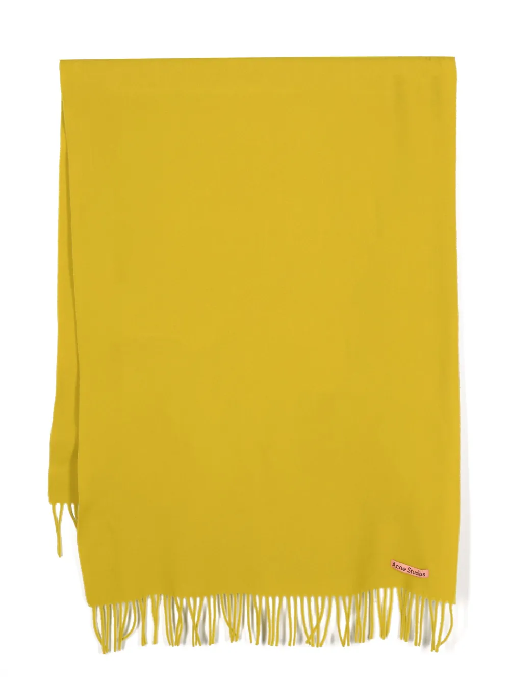 

Шерстяной шарф с бахромой Acne Studios, желтый