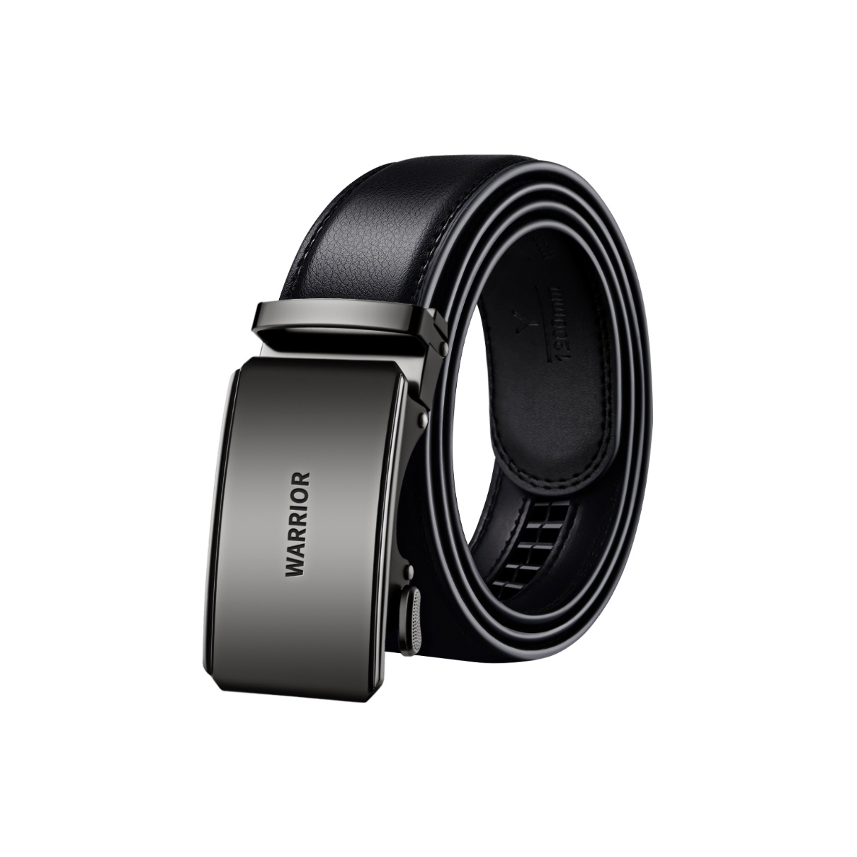 

Кожаный ремень из коровьей кожи унисекс 3,5 см WARRIOR, gentleman черный