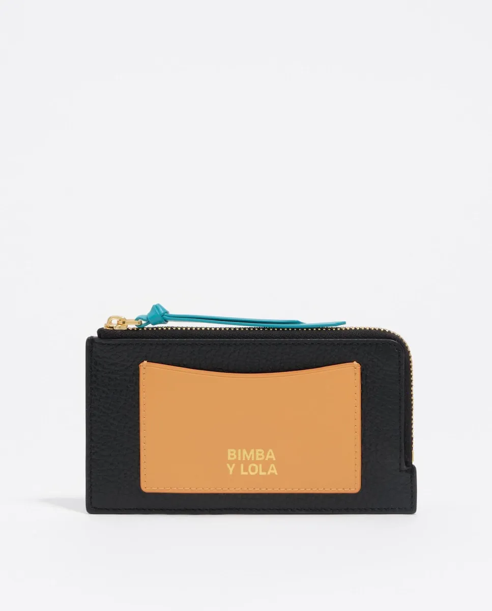 

Женский кожаный кошелек черного цвета Bimba y Lola