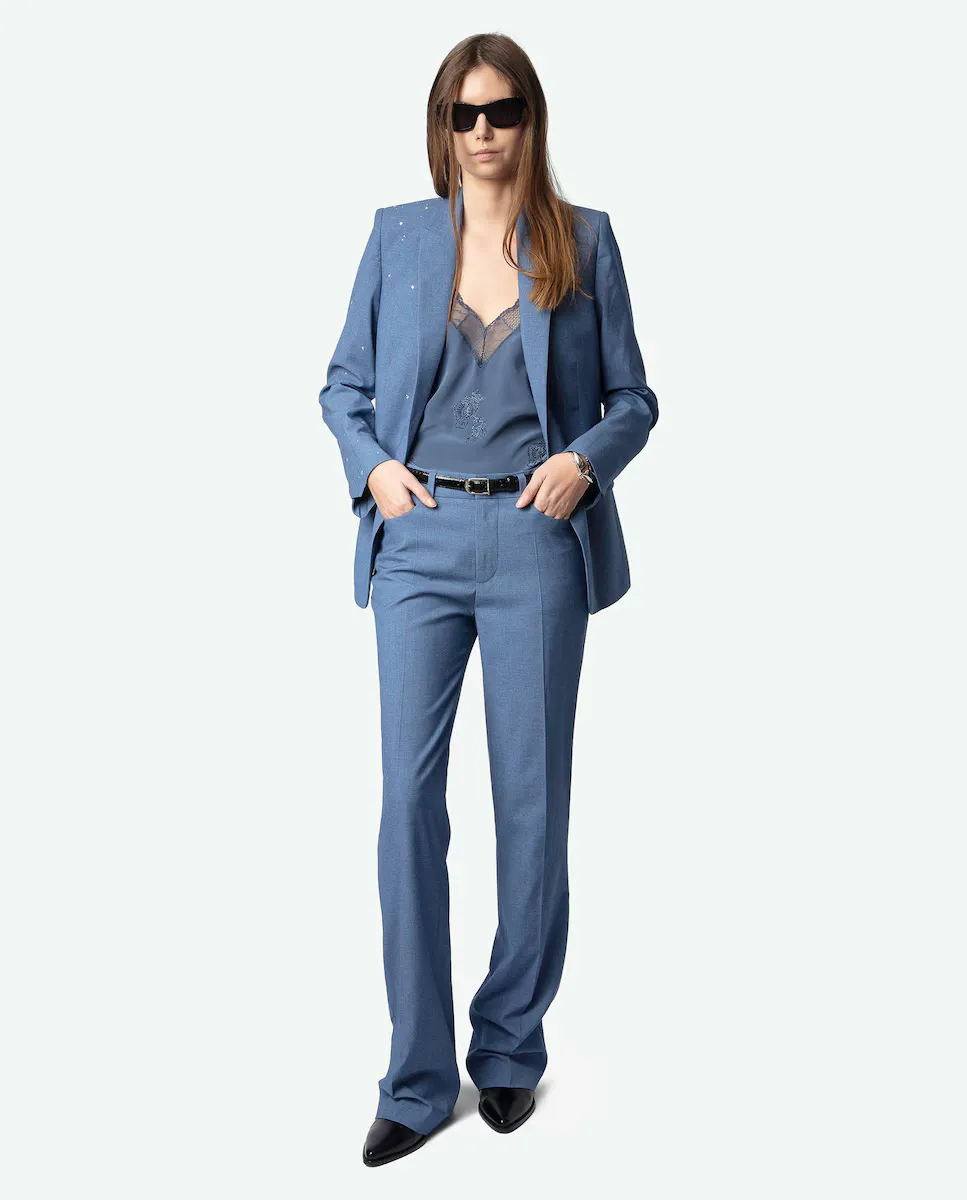 

Женские брюки Pistol с расклешенным низом и карманами Zadig & Voltaire, синий