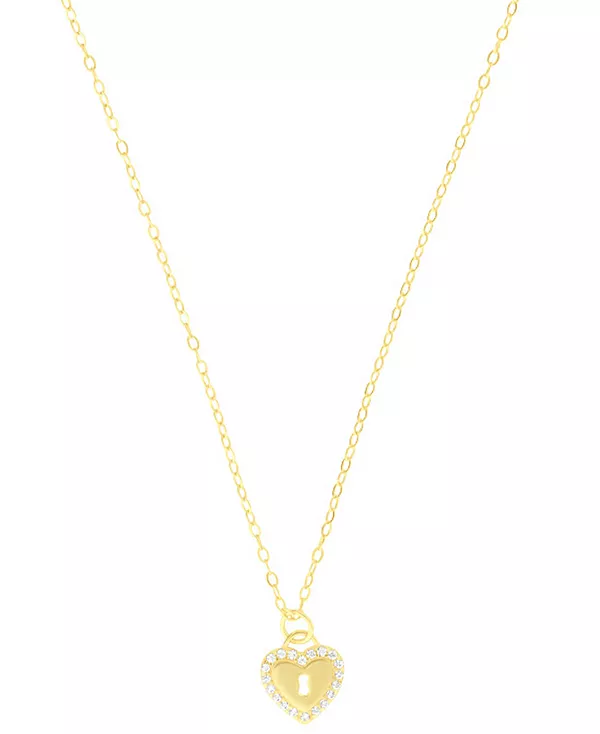 

Ожерелье с подвеской в форме сердца с кубическим цирконием (0,10 карата) из стерлингового серебра (также из 14-каратного золота поверх стерлингового серебра) Macy'S, gold