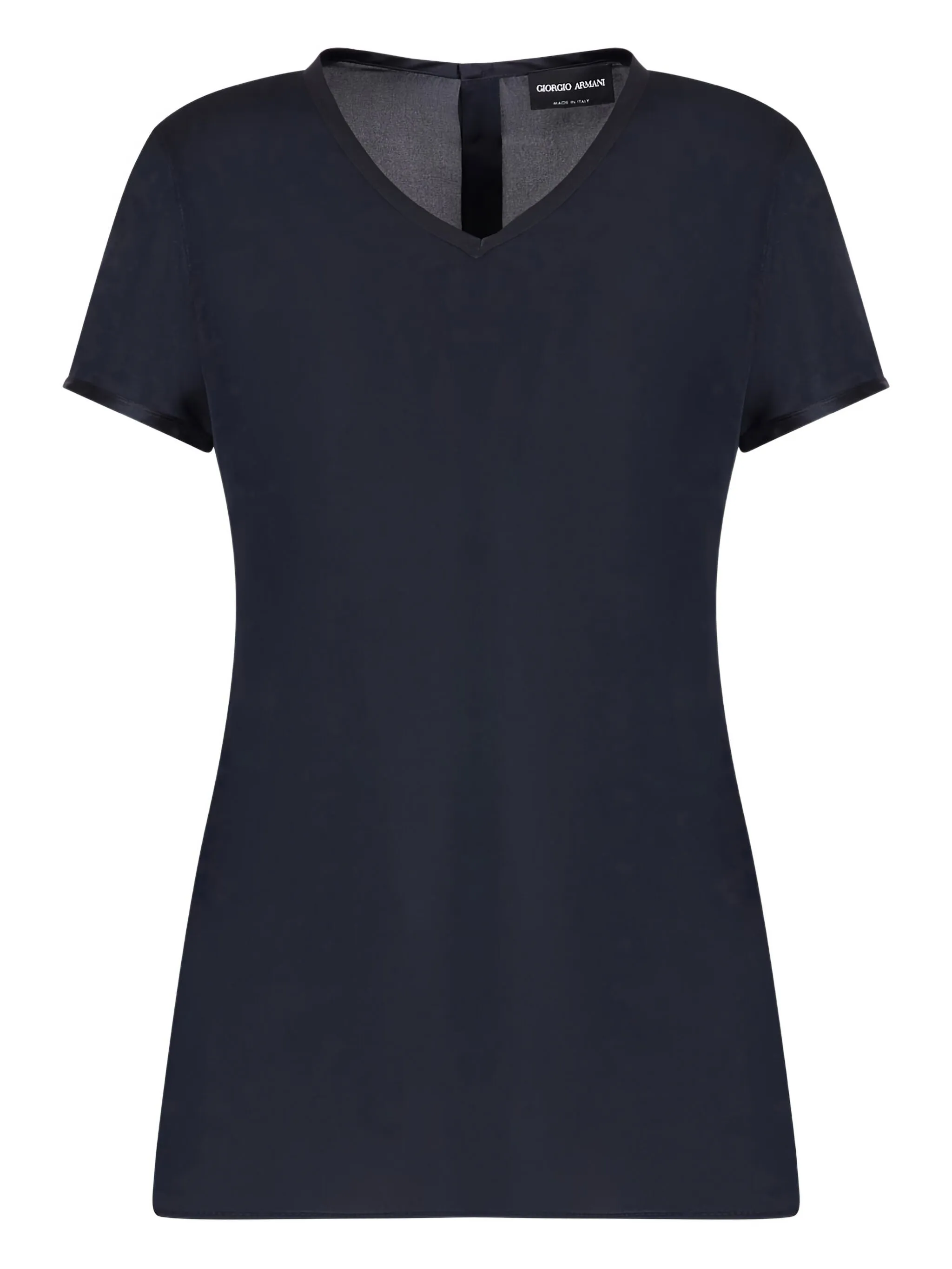 

Шелковая блузка с V-образным вырезом Giorgio Armani, синий