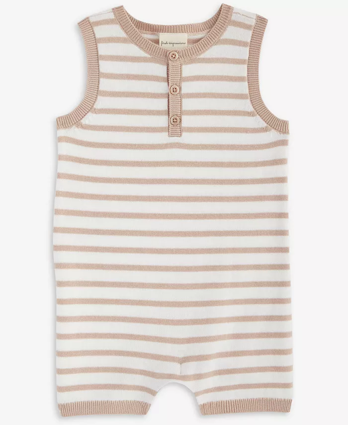 

Детский полосатый хлопковый комбинезон Baby Seaside First Impressions, коричневый/бежевый