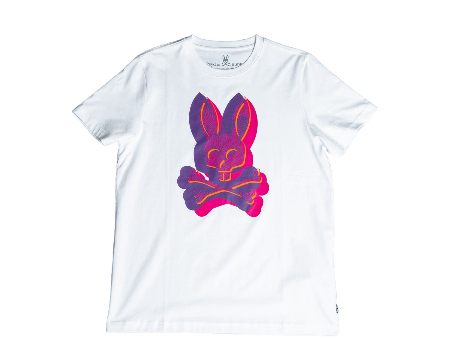 

Белая мужская футболка Psycho Bunny Nickolas с рисунком B6U820S1PC-WHT, белый