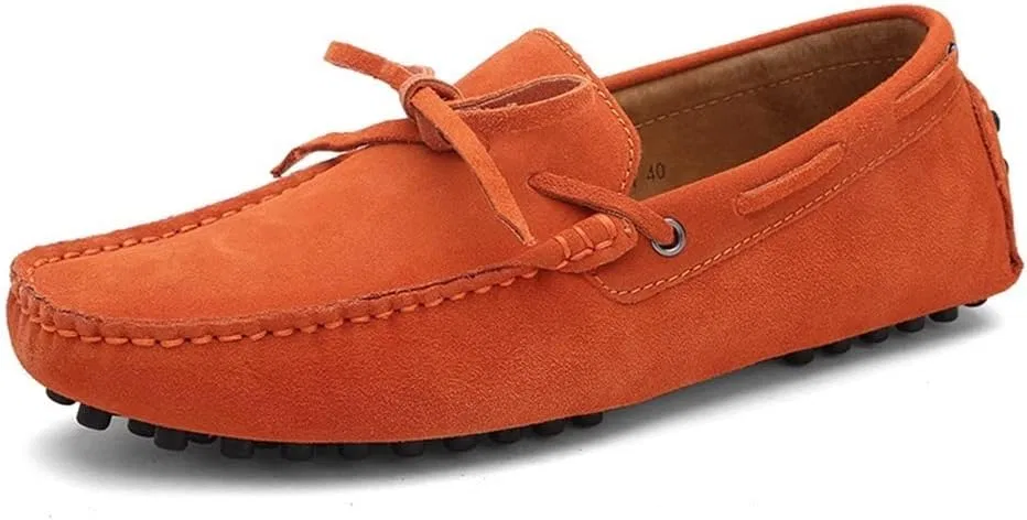 Лоферы кожаные Boat Shoes, Orange ZAIHU