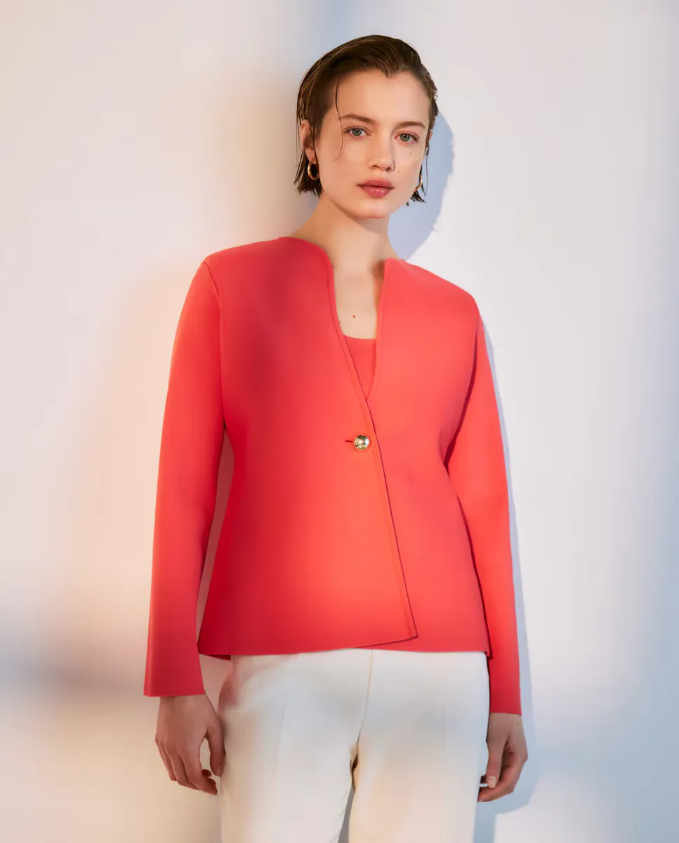 

Женский приталенный кардиган Woman El Corte Inglés, цвет 630 Coral