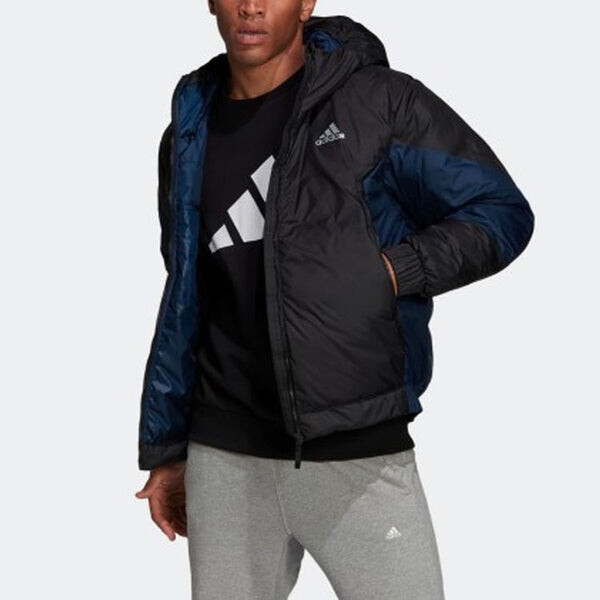 Пуховик adidas Outdoor Sports Stay Warm hooded down Jacket Navy Blue, синий — фото 2