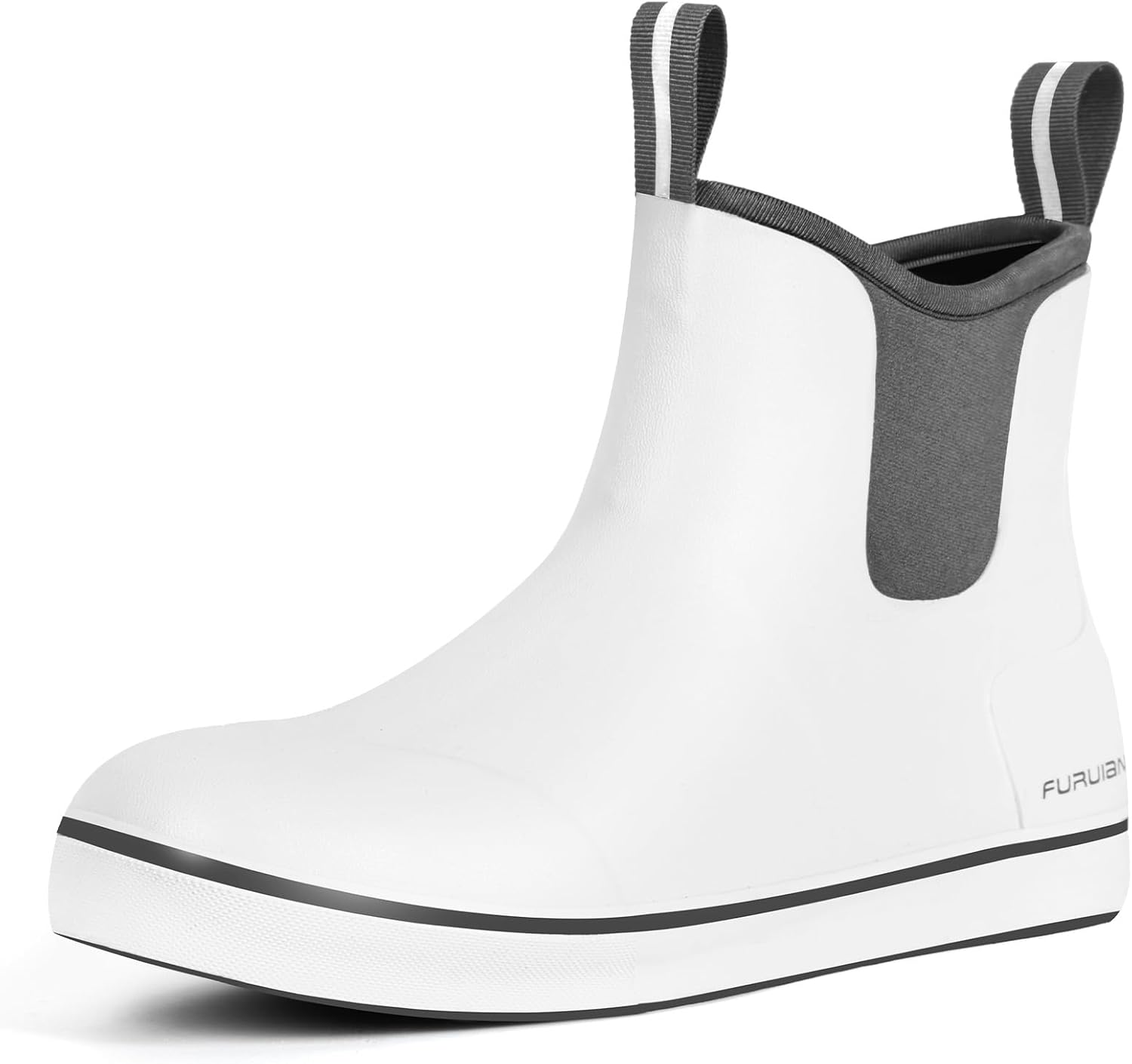 

Мужские ботинки Furuian Deck, рыболовные ботинки, водонепроницаемые дождевые ботинки, ботильоны на щиколотку, слипоны из неопрена и резины, челси для мужчин, ботинки для садоводства, рыбалки, походов, плавания и парусного спорта, белый