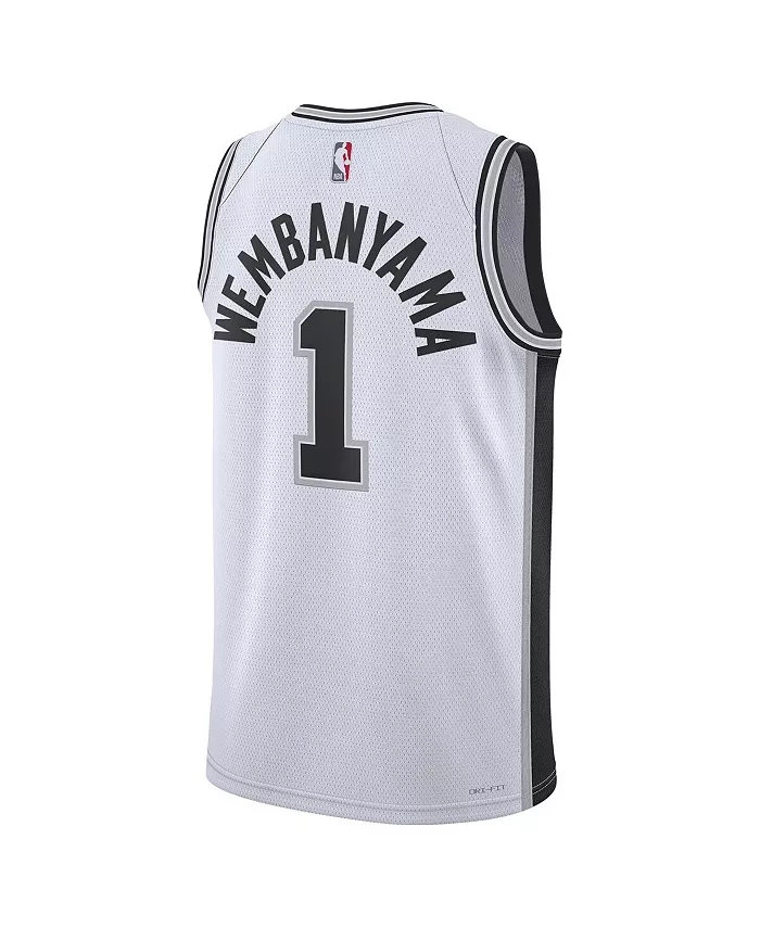 

Мужская и женская баскетбольная майка Victor Wembanyama в стиле Swingman, белая, San Antonio Spurs Nike, белый