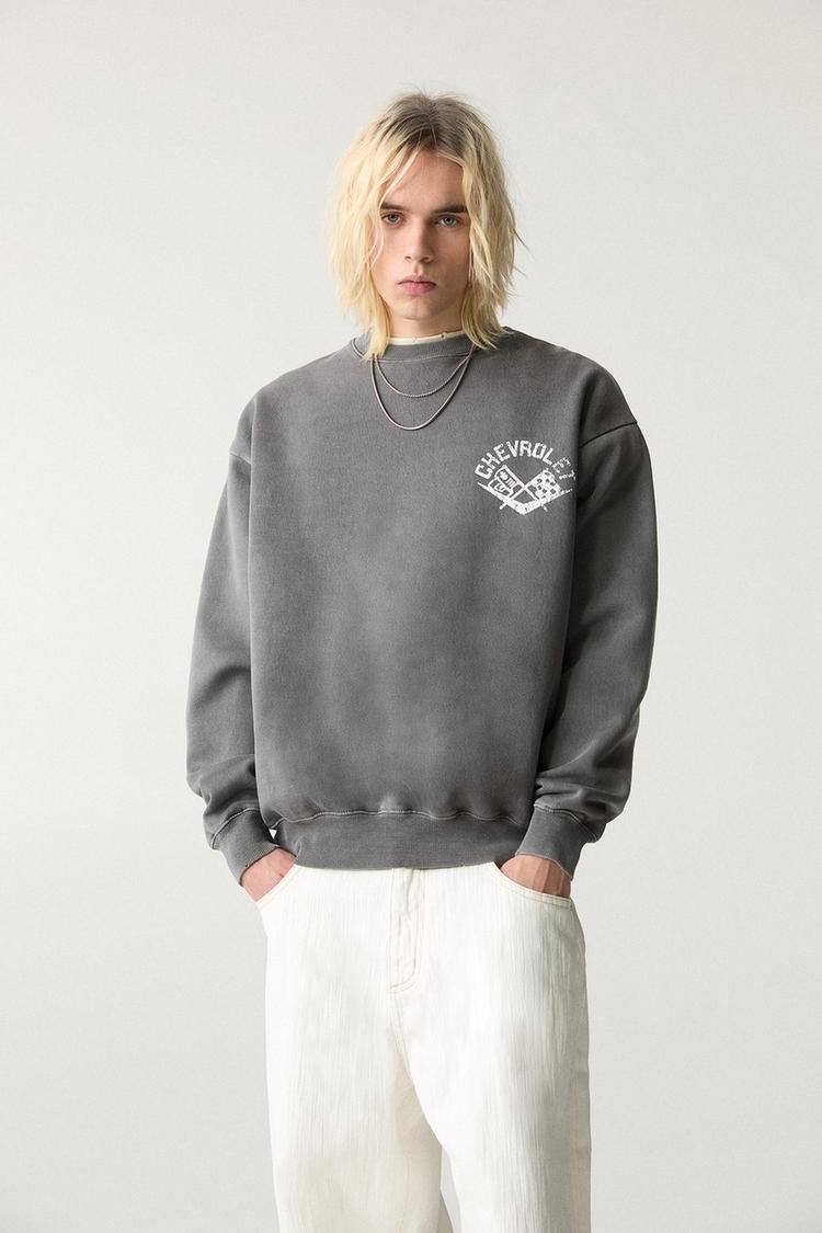 

Серая толстовка Chevrolet Pull And Bear, серый