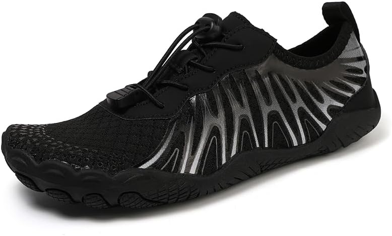 

Мужские сетчатые водные кроссовки на шнуровке с быстрой сушкой и дренажной подошвой для пляжа или реки Zhogize, черный