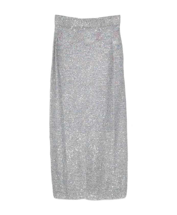 

Юбка из шелка и нейлона серебристого цвета Alysi, серый