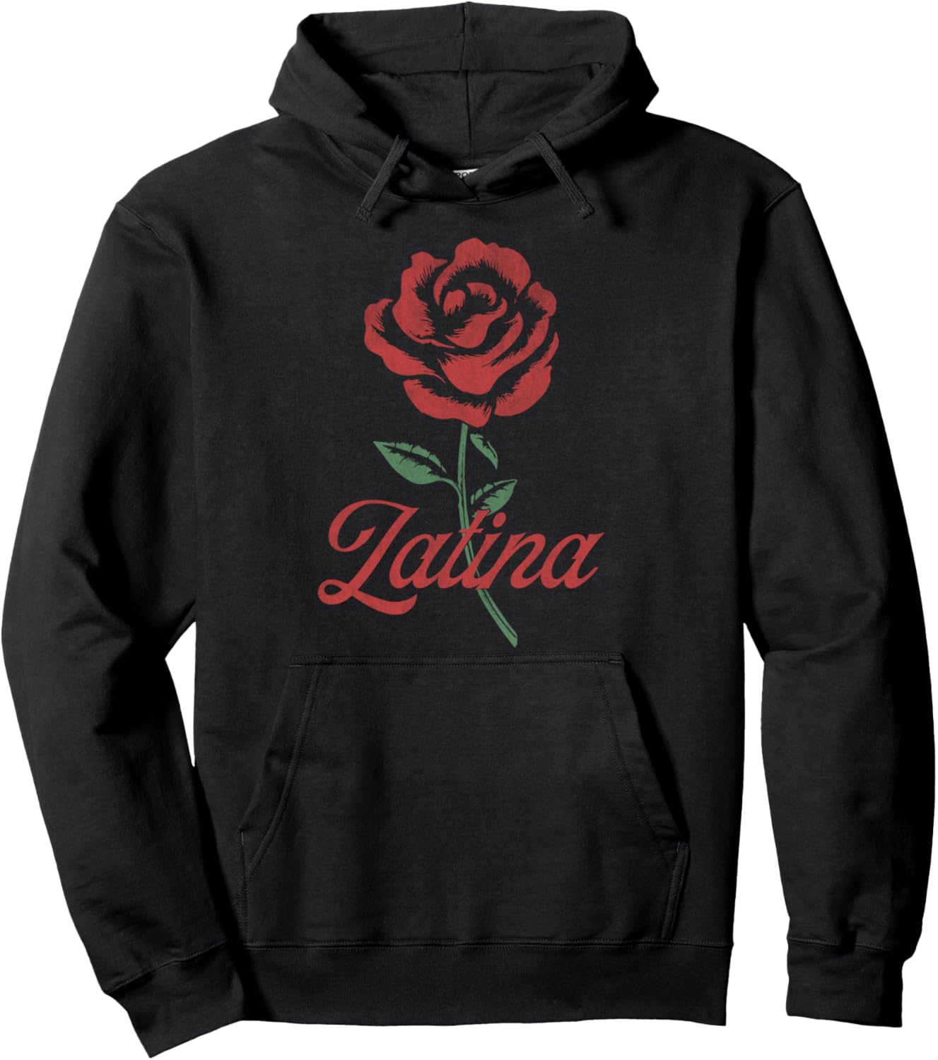 

Толстовка Latina Red Text Red Rose Trendy Apparel, черный