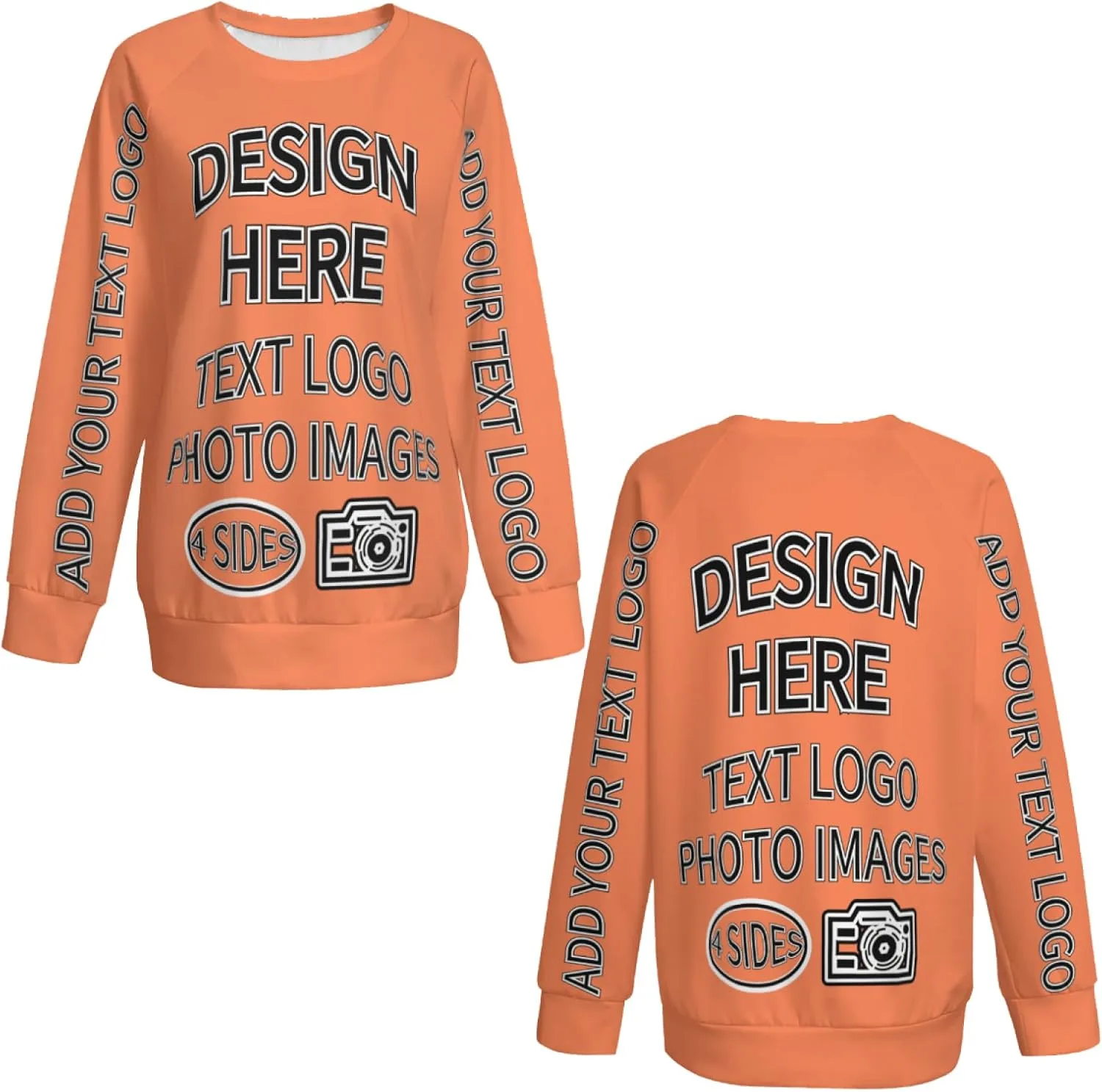 

Кастомный свитшот с длинным рукавом, DIY дизайн, логотип