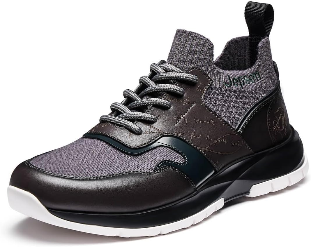 

Мужские повседневные кроссовки из кожи и шерсти, дышащие, для деловой ходьбы, удобные, легкие, на шнуровке, для бега Jepsen Gord, серый