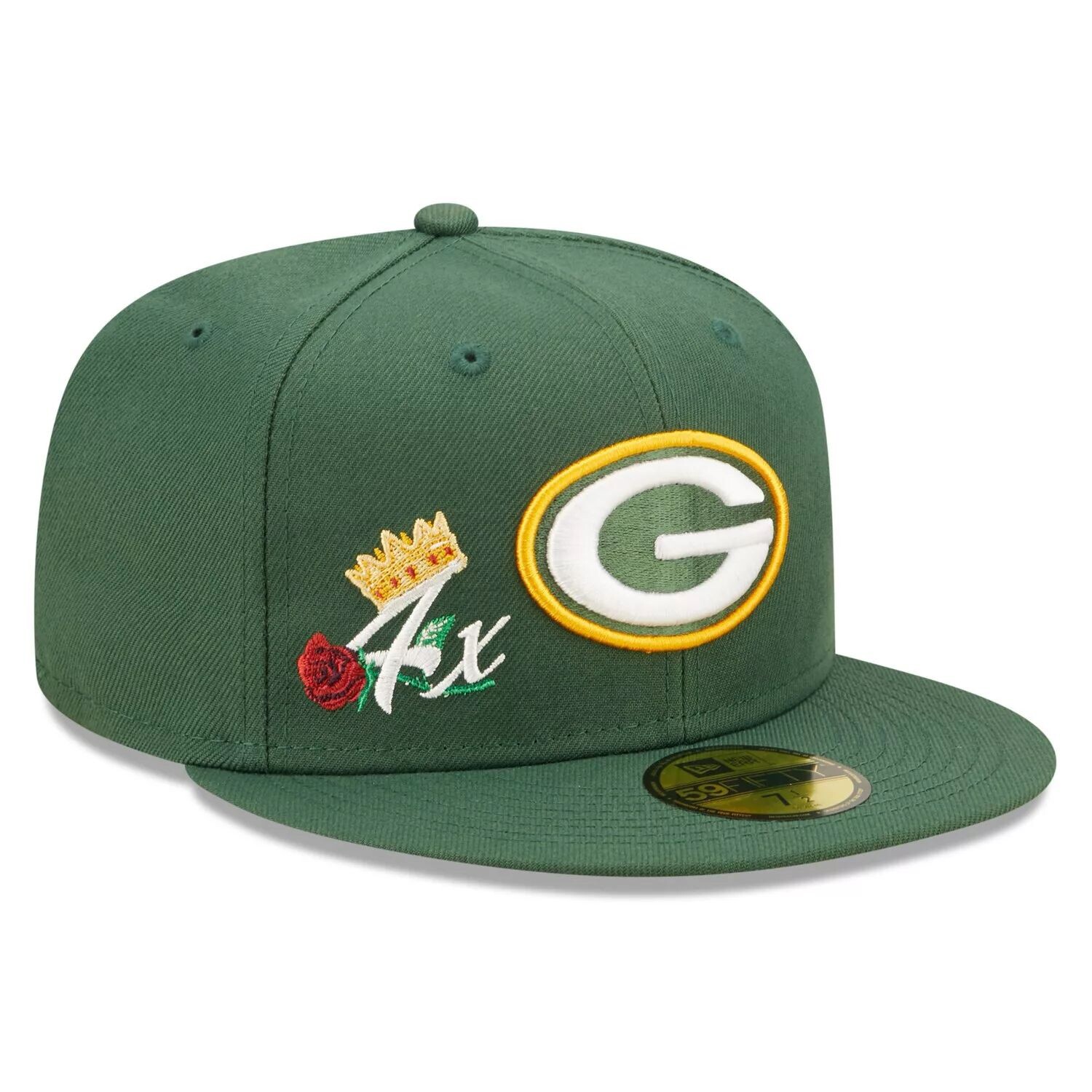 

Мужская облегающая шляпа New Era Green Green Bay Packers Crown 4x Super Bowl Champions 59FIFTY