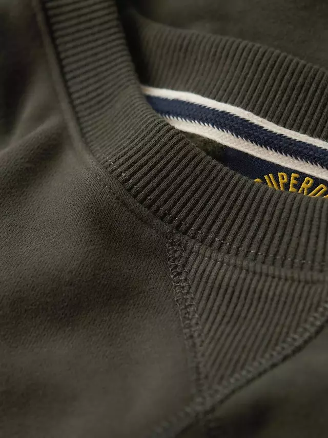 Толстовка Superdry Essential Logo Crew, цвет dark grey/green — фото 4