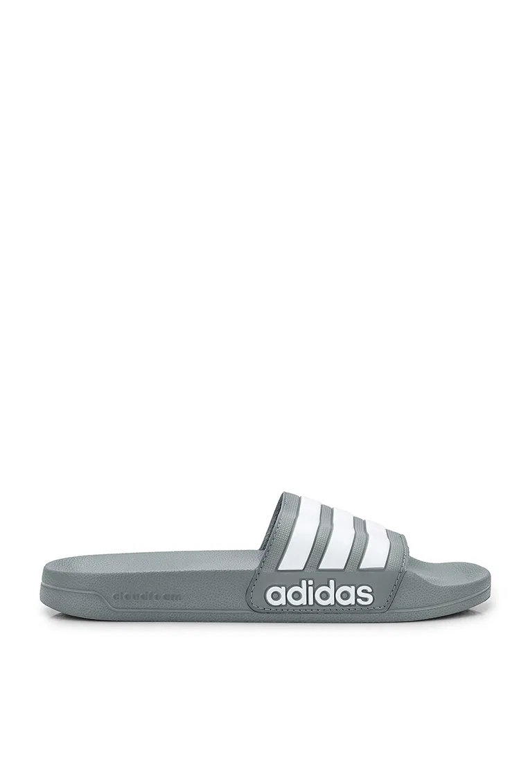 Шлепанцы для душа, модель Adilette, Adidas, белый/серый — фото 4