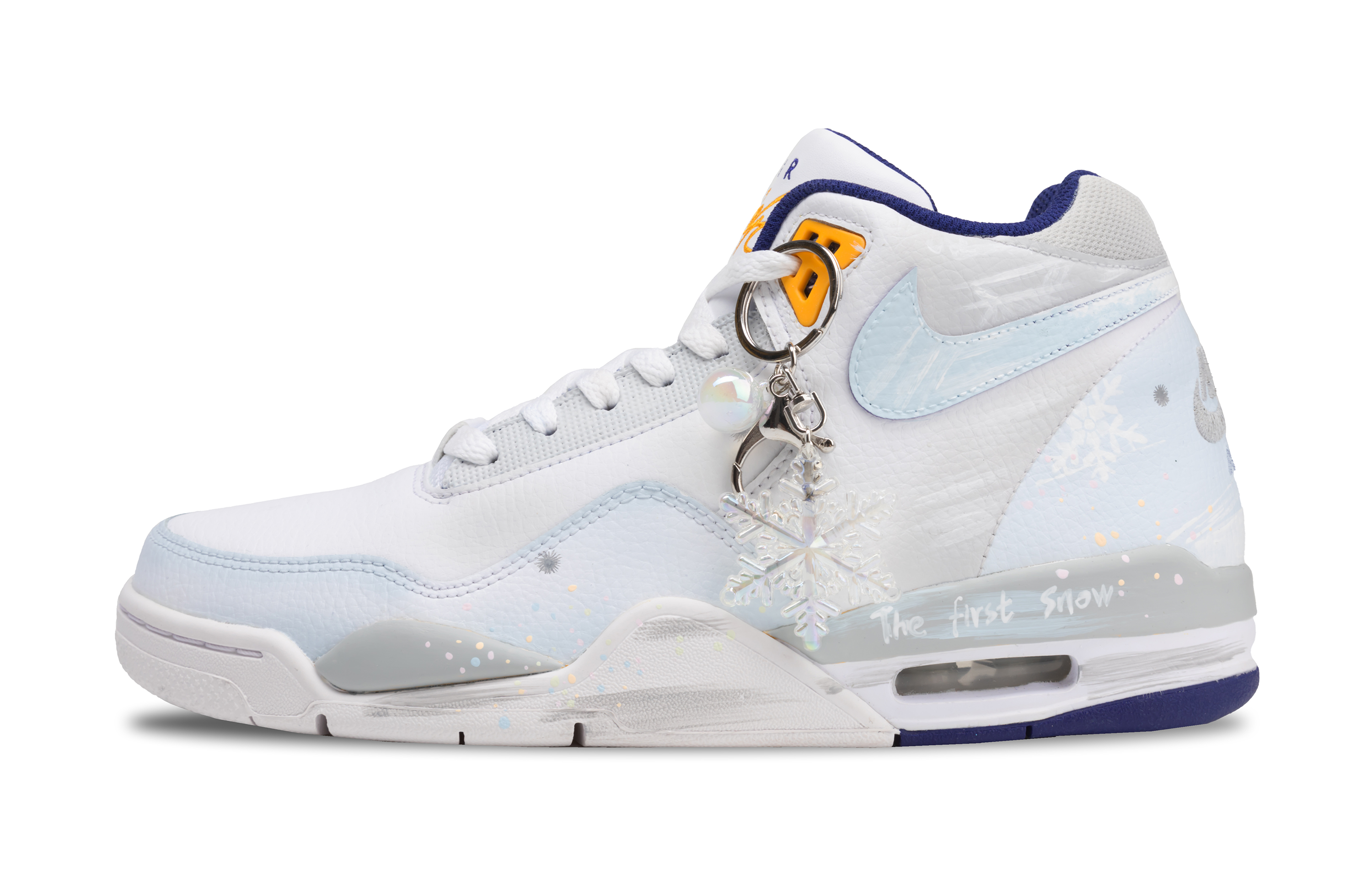 

Nike Баскетбольные кроссовки Flight Legacy Vintage, мужские, средний размер, белые/серые/синие