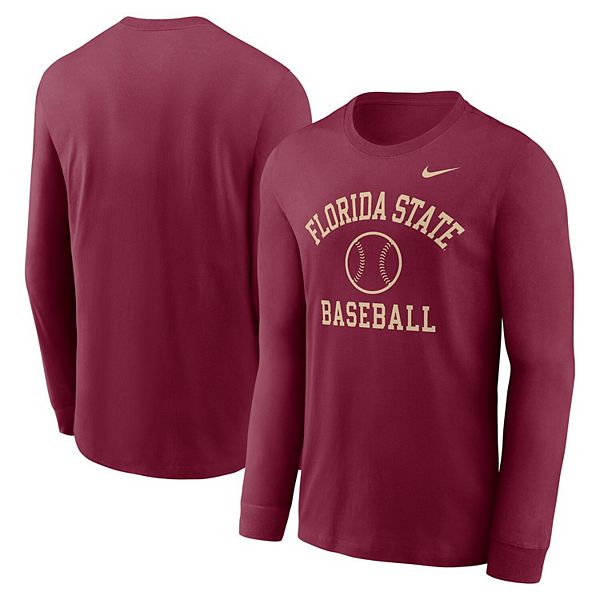 

Мужская бейсбольная футболка с длинным рукавом florida state seminoles garnet essential Nike