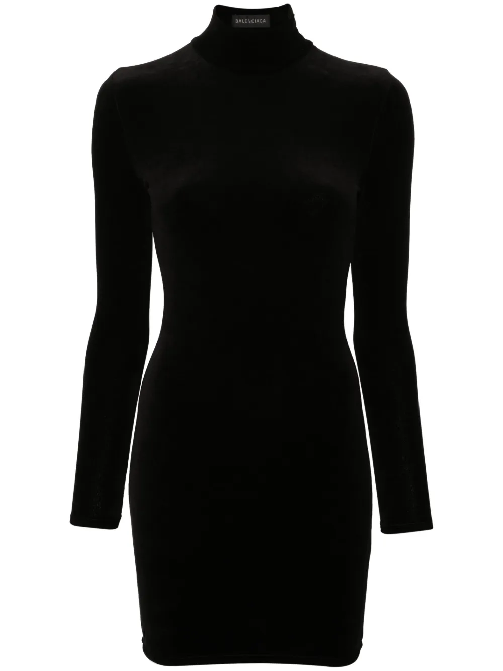 

Бархатное платье мини с логотипом BALENCIAGA, черный