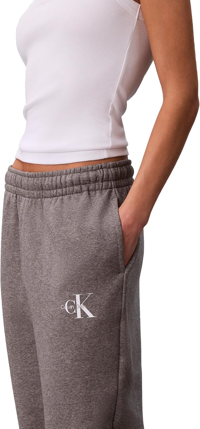 Женские спортивные брюки Calvin Klein с монограммой и логотипом, Grey Heather — фото 2