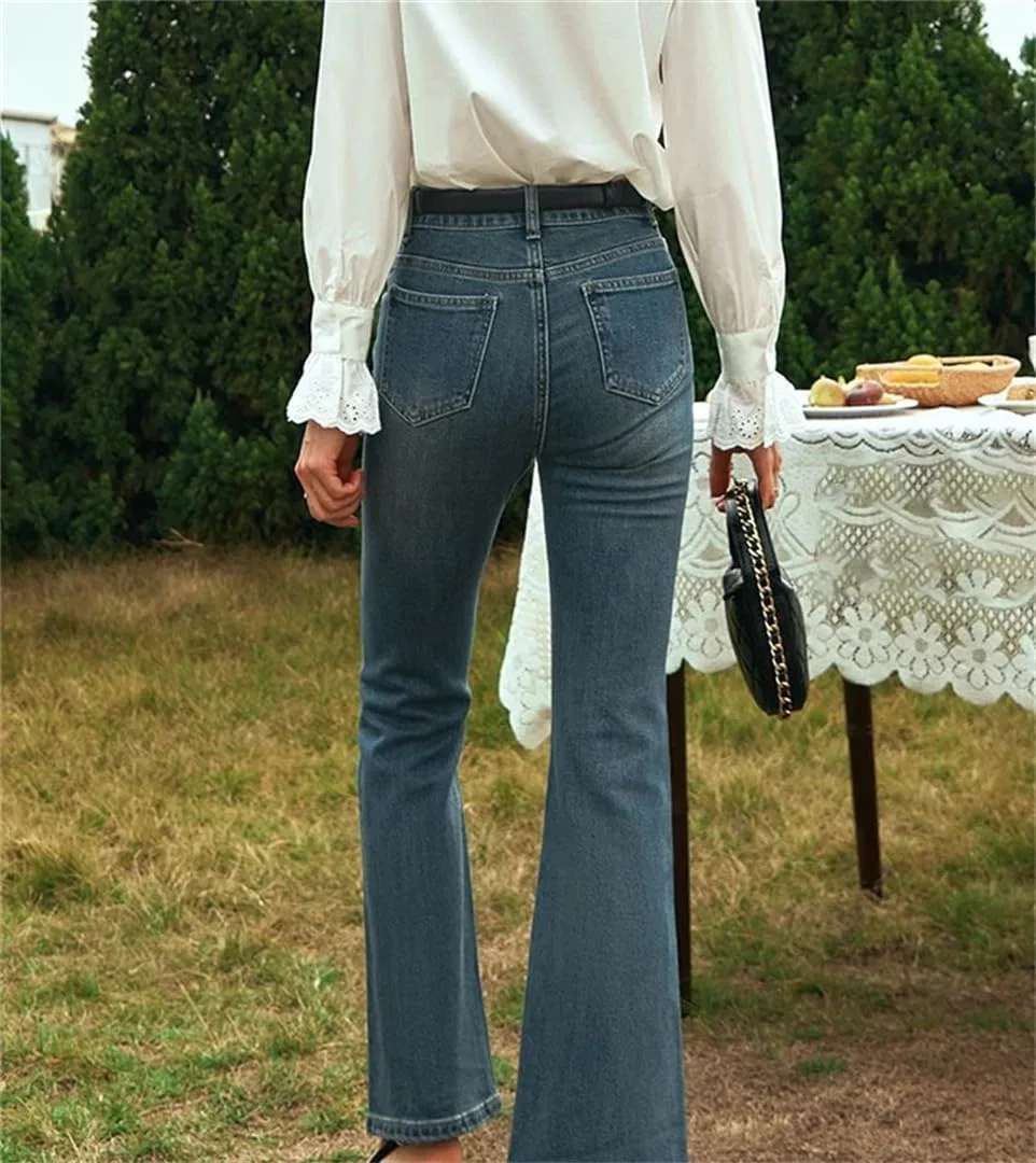Джинсы клеш, джинсовый синий, Denim Blue Jeans — фото 4