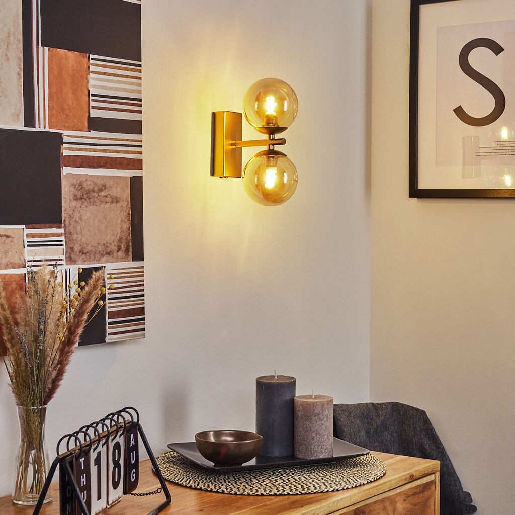 

Настенный светильник »Gallessina« из металла, латуни, абажур из стекла цвета шампанского. hofstein, серебро