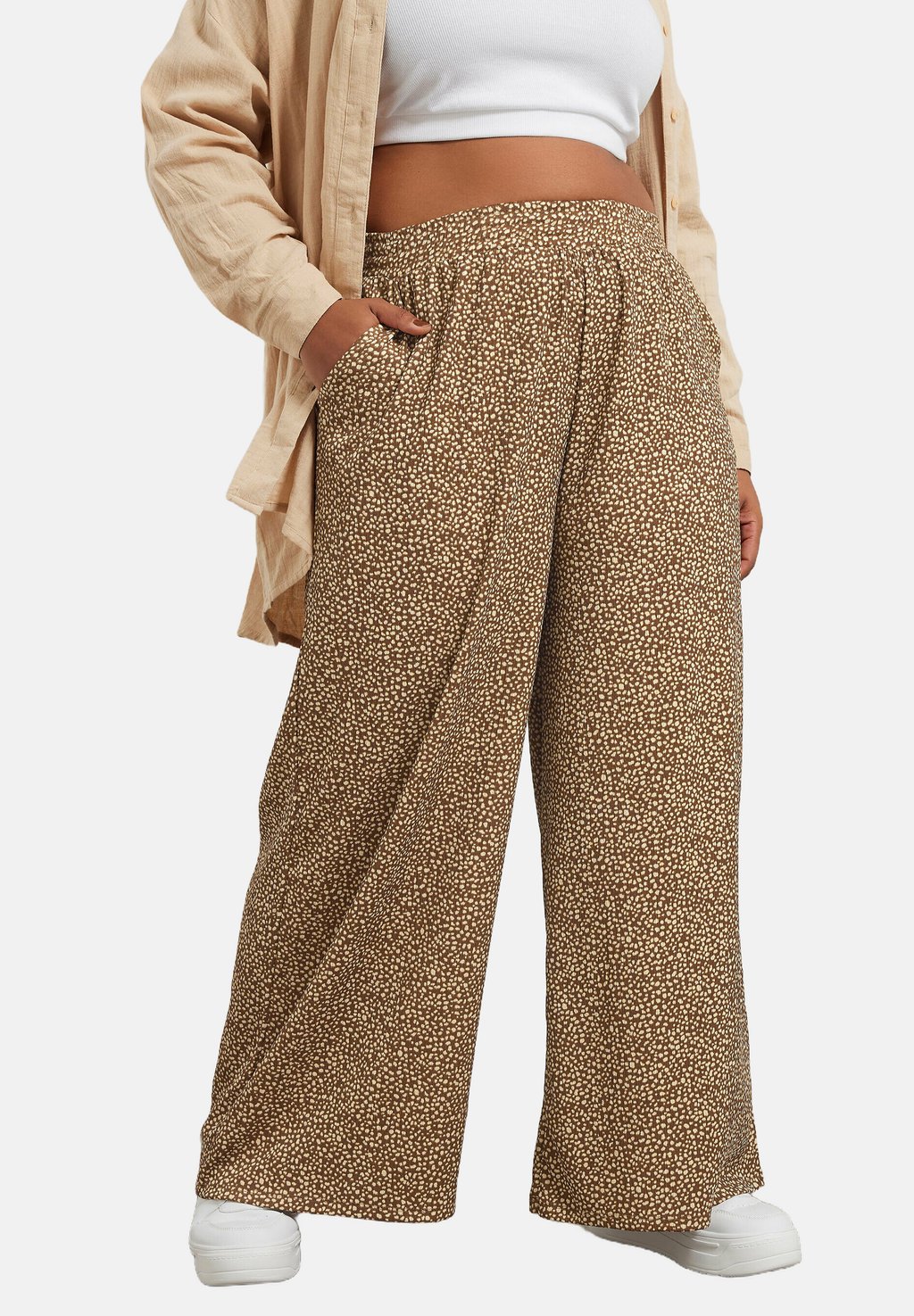 

Брюки ABSTRACT WIDE LEG Yours Clothing, коричневый