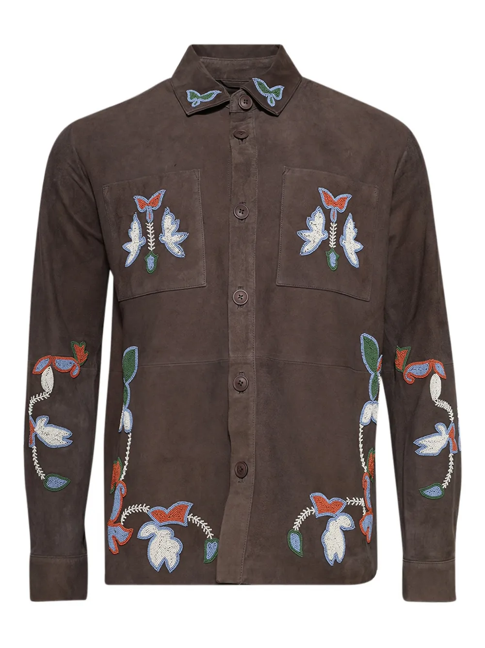 

Замшевая кожаная куртка с вышивкой Baziszt, коричневый