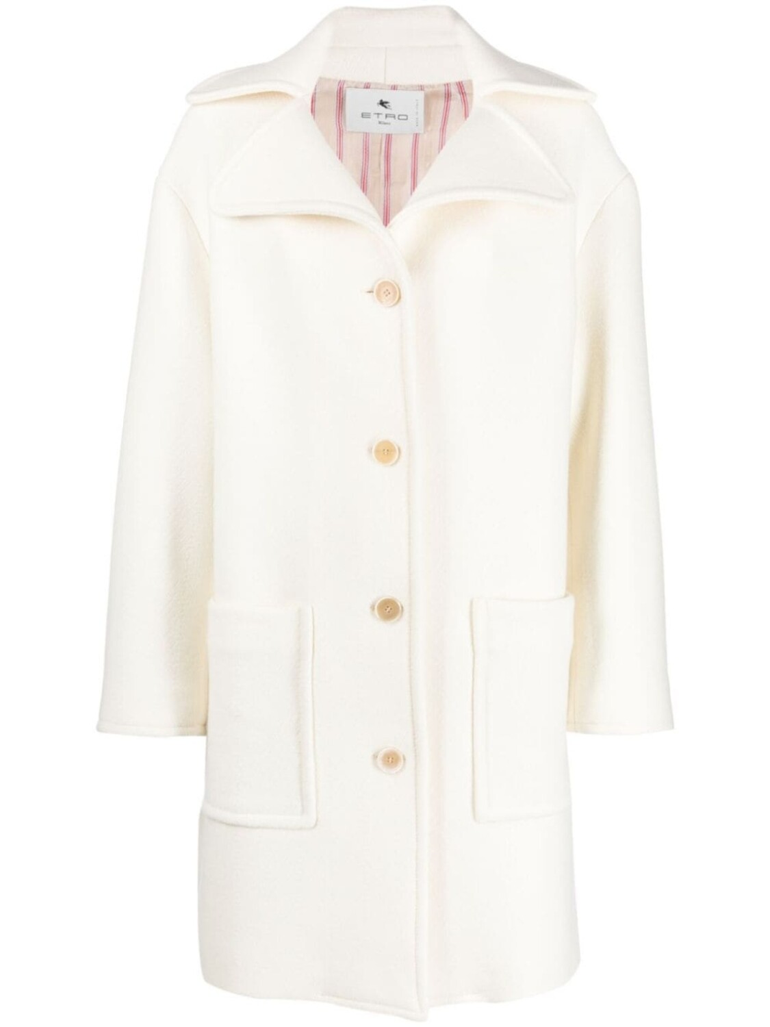 

ETRO notched-collar single-breasted coat, нейтральный цвет