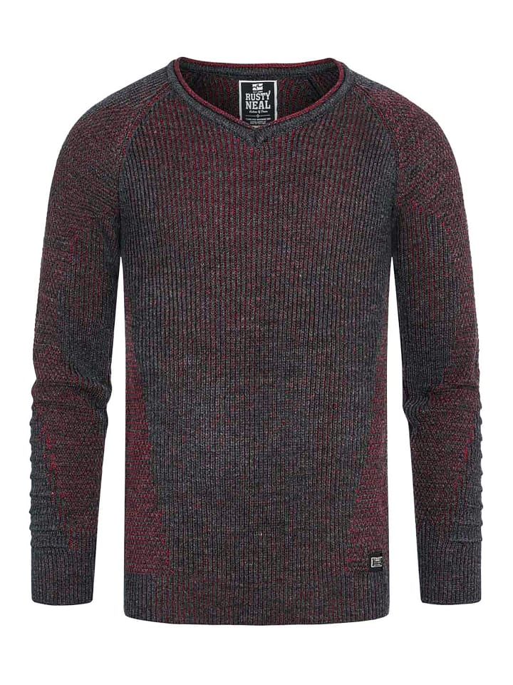 

Облегающий свитер крупной вязки с V-образным вырезом антрацитового цвета Rusty Neal