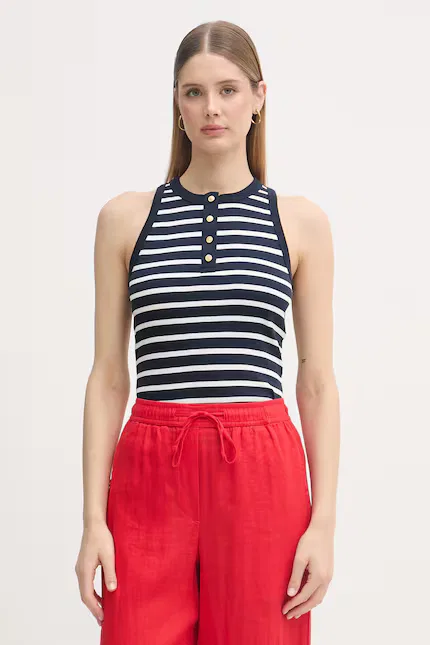 Топ без рукавов из хлопка Tommy Hilfiger, синий