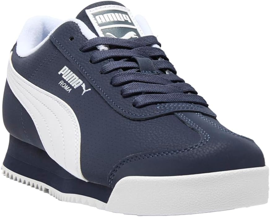 Кроссовки Puma Unisex-Child Roma, белый/синий/темно-синий — фото 2