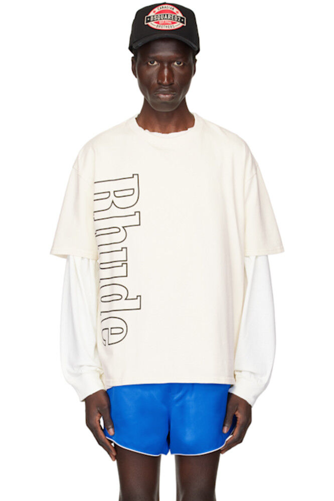 

Футболка Off-White с боковым логотипом Rhude