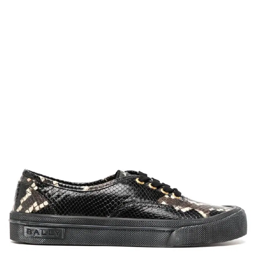 Низкие кроссовки Bally Lyder с эффектом змеиной кожи, Multi Black